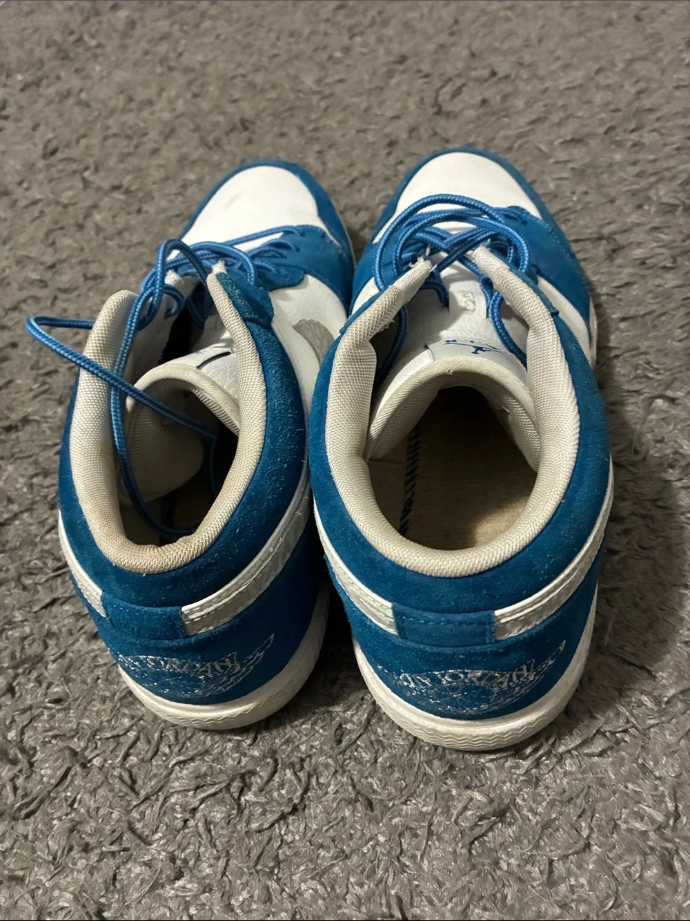 Jordan Blue and White Low-Top Sneakers